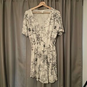 H&M black and white floral mini dress